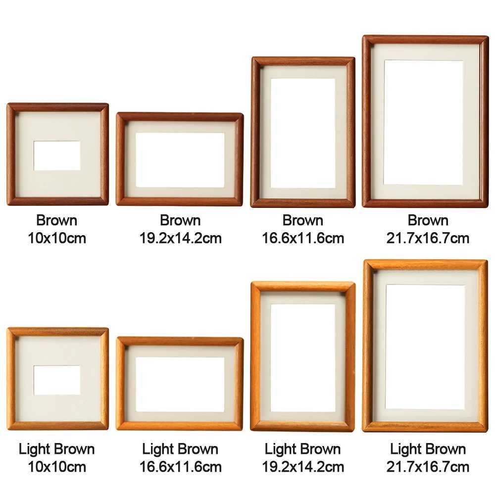 Fashion 6/7/8 Inch Black Walnut Simple Real Wooden Mortise Tenon Handmade Display Photo Frame L251110 H260306