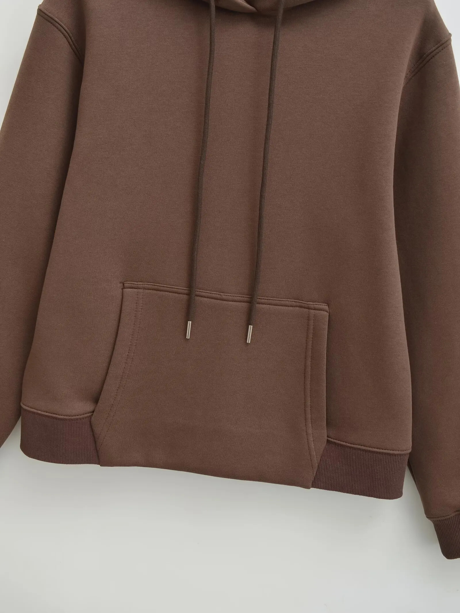 Female Hooded Sweatshirt Front Pocket Casual SweatpantsElastic Waist Pants Autumn Set Solid Beige Fashion High Street 251110