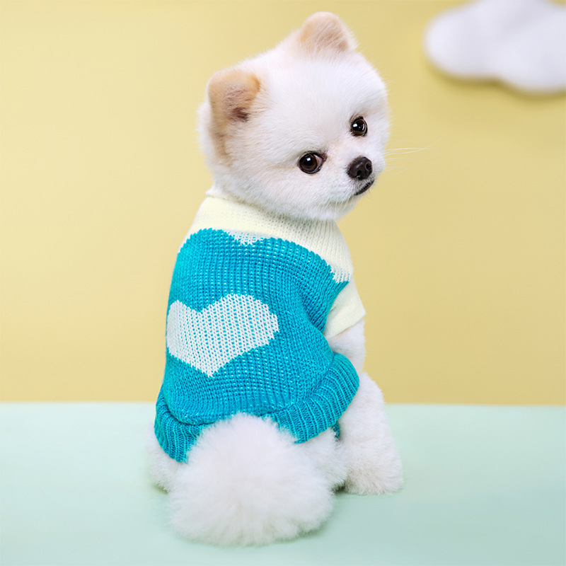 Free shipping Pet Supplies Dog Coats Jackets Pet autumn winter warm colored sweater with elastic collar knitted woolen clothes for dogs cats