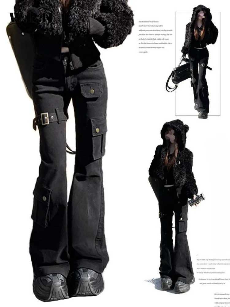 Aesthetic Dark Style Street Y2K Slim Fit Jeans Womens Vintage Sheath Gothic Pants High Waisted Hotsweet Black Denim Trouser C251110