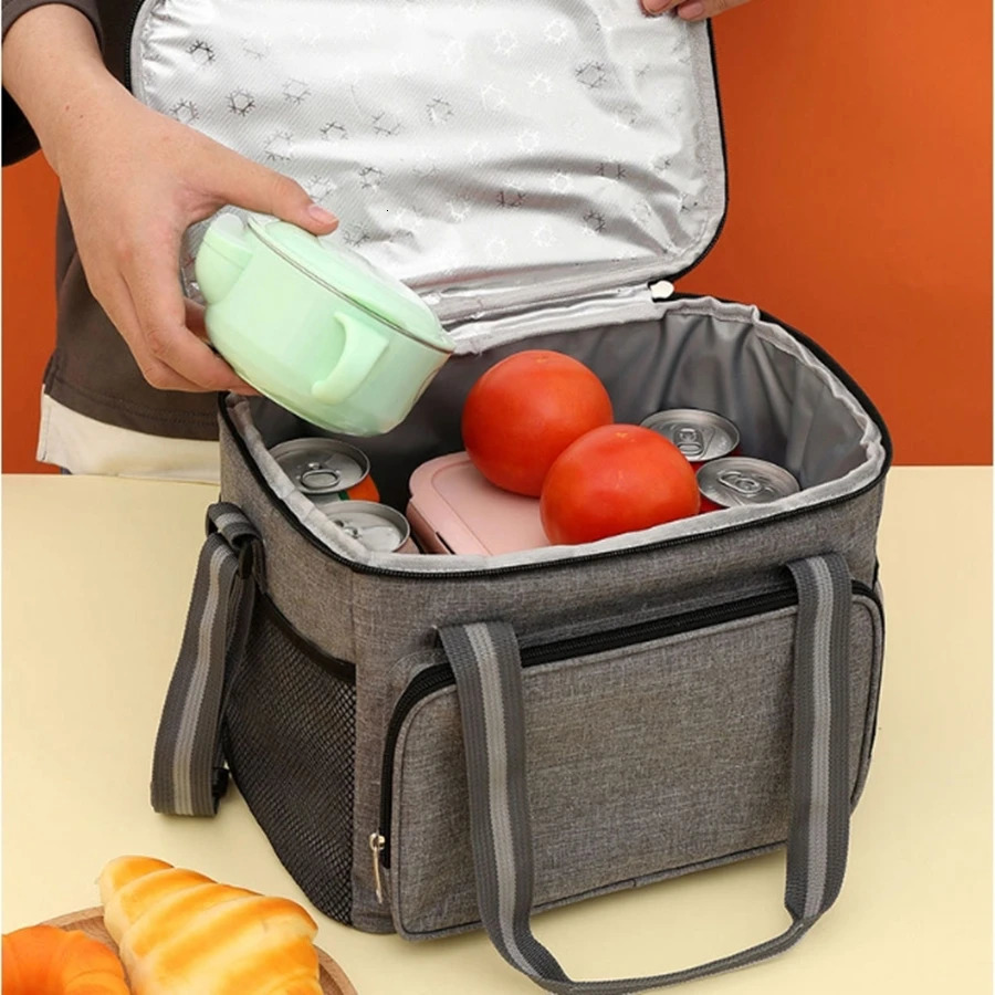 15L portable lunch bag food box durable waterproof office cooler ice insulated shell camping Oxford dinner 250401