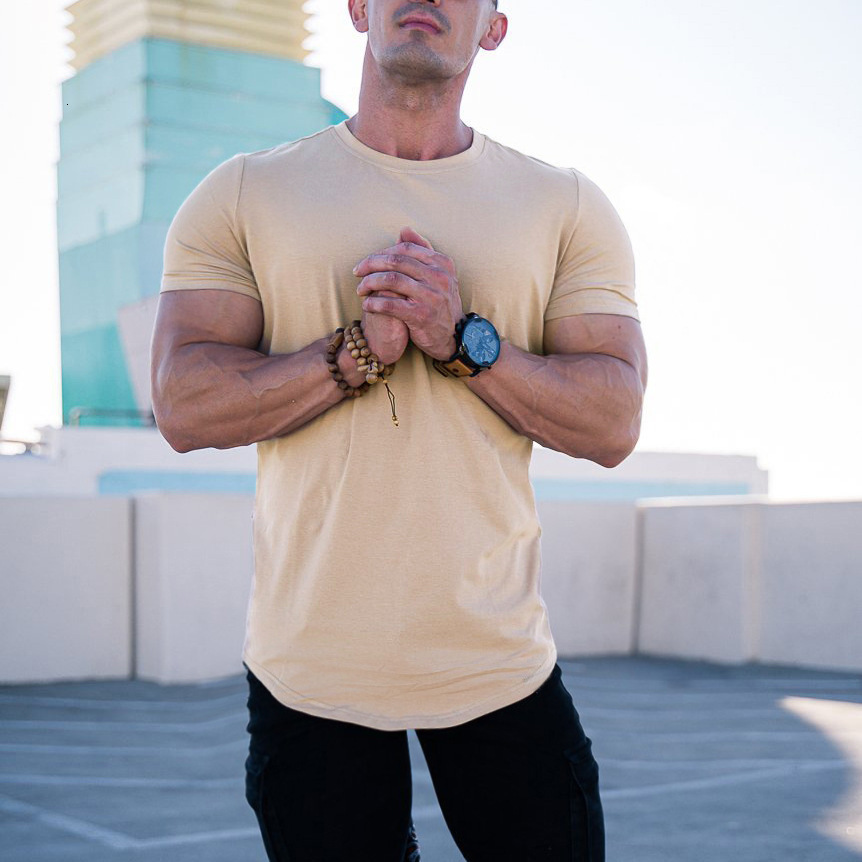 2024 summer new muscle doctor slim fit mens short sleeved trendy running training sports fitness T-shirt