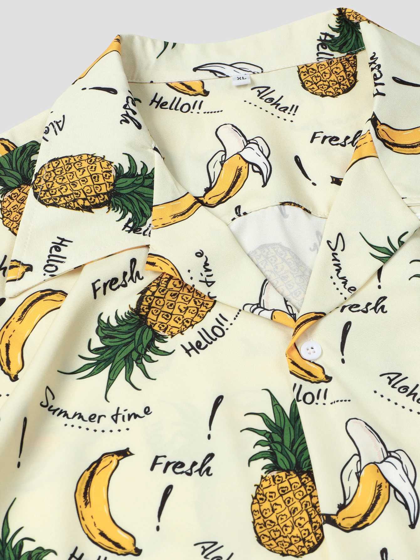 2024 Summer Mens Hawaiian Shirt Hip Hop Printed Fashion Street Short Sleeve Plus Camp Collar Mens Beach Flower Shirt X250410