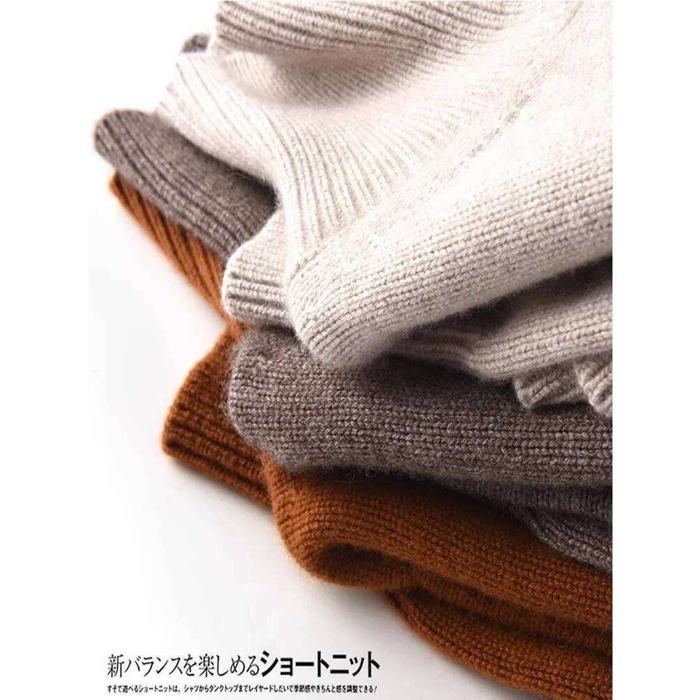 Autumn And Winter New 100% Pure Cashmere Women's Thick Turtleneck Pullover Loose Knit Sweater