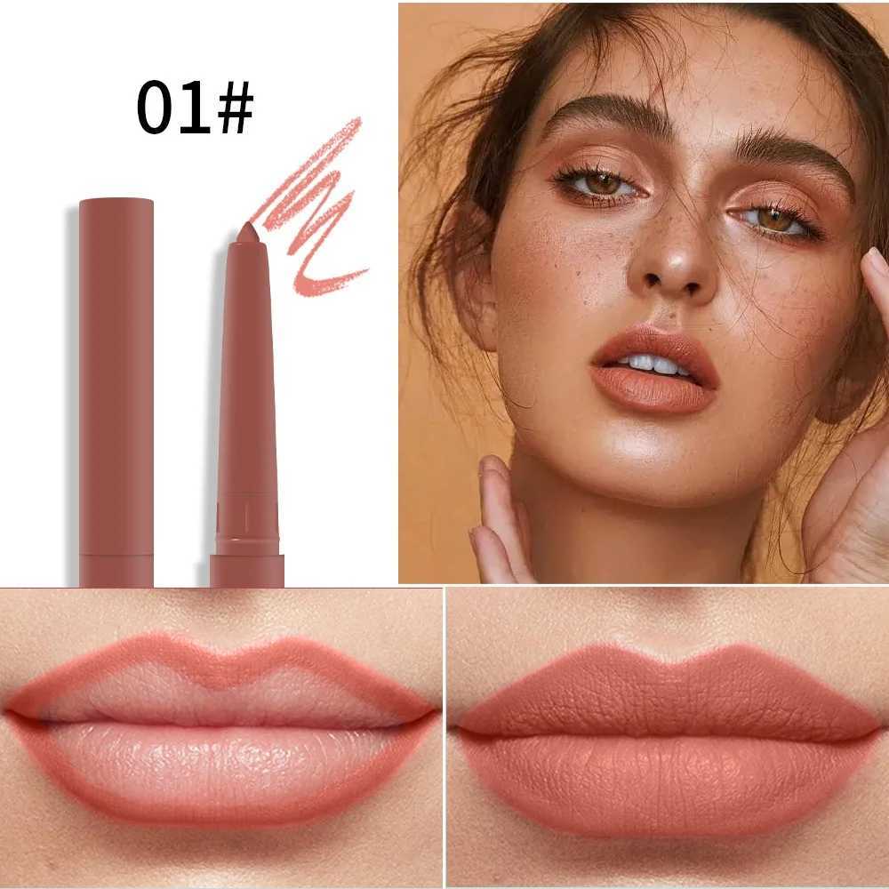 Waterproof Matte Lipliner Pencil Sexy Charming Tint Orange Red Lipstick Lasting Color Rendering Lip Contour Makeup Non-stick CupT251110