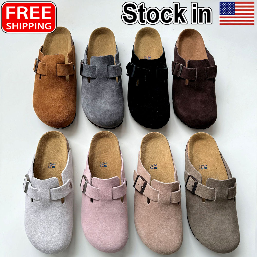 Designer Clogs Slippers Suede Sandals Clog Taupe Slides Cork Flat Leather Casual Shoes for Women Men Sliders
