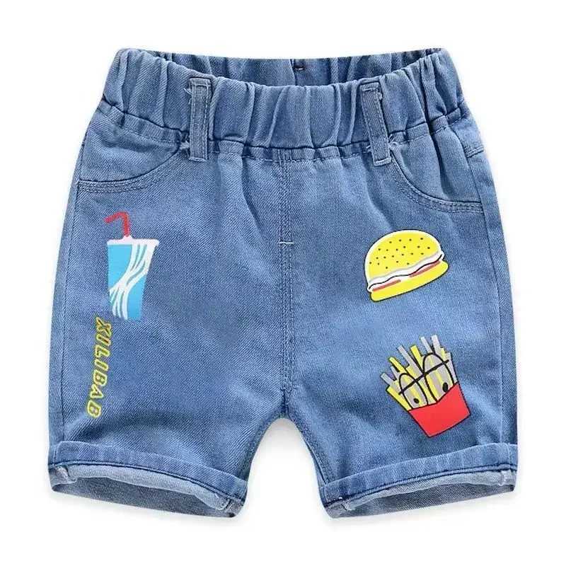 Boys jeans and shorts 2023 new childrens clothing baby five oclock pants summer childrens shorts Z250410
