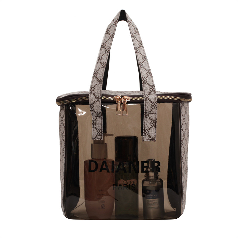 Designer Makeup Bag Large Capacity High Appearance Level Toileting Bag Translucent Travel Waterproof Portable Storage Bag Free Shipping