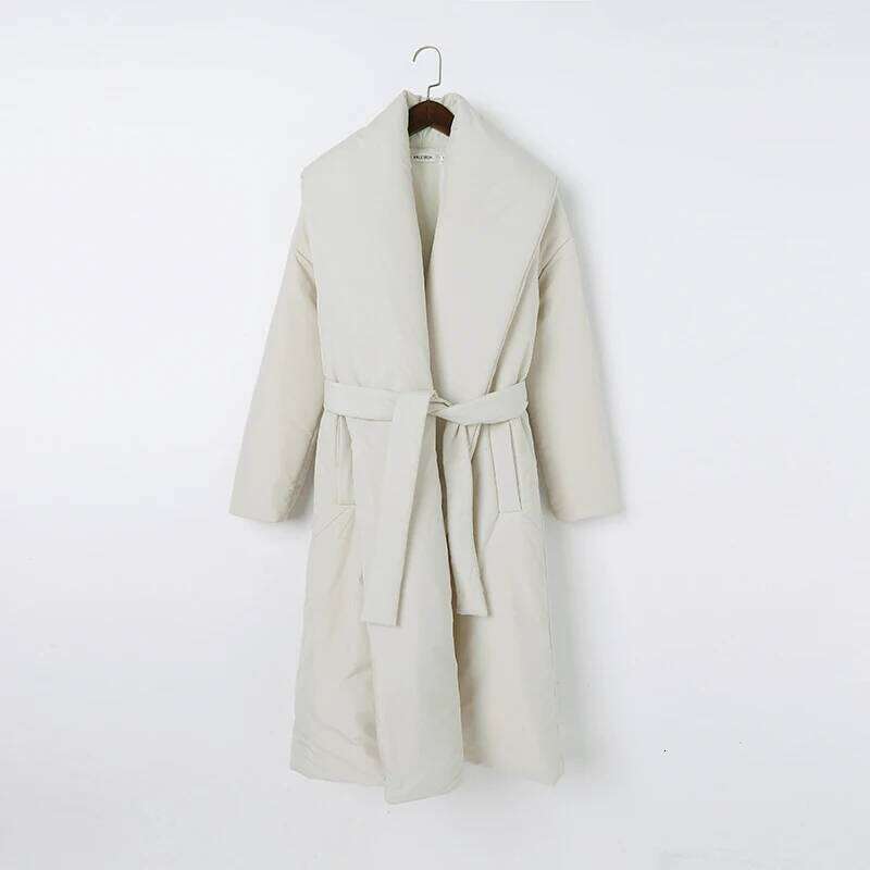 New Design Women Winter Degree Thick Coat Warm Parka Oversized Maxi Long Coat With Belt Casual Outerwear