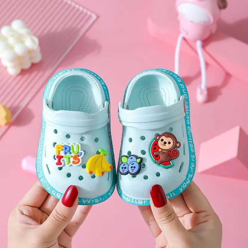 Summer childrens sandals childrens slippers soft anti slip DIY design hole baby shoes beach boys and girls gifts Z250410