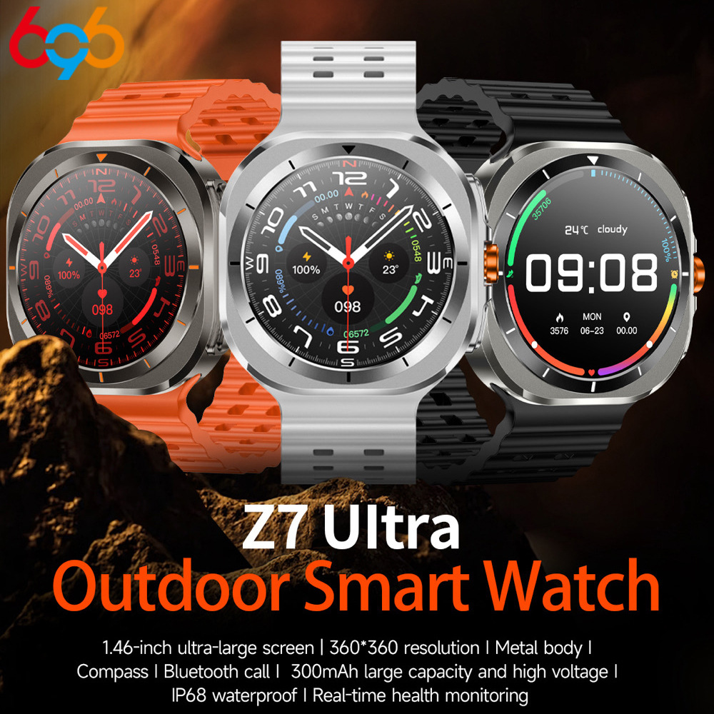 Z7 Ultra Bluetooth connecté Smartwatch avec un écran HD, un suivi du mouvement de la fonctionnalité de la boussole