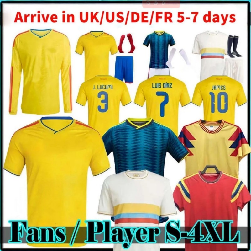 2026 2027 colombia Centenary soccer jersey 100-years anniversary 26 27 james L.DIAZ J.LERMA Copa America Home away men kids kit Football uniform fans version TOPS W Cups