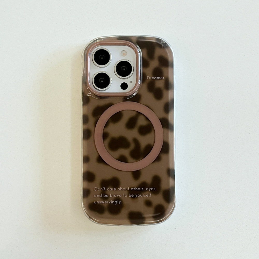 Magnetic Leopard Print Phone Case Compatible with iPhone 17/16 Pro Max Niche Anti-drop iPhone 15/14 Pro