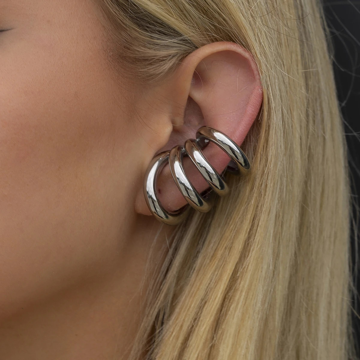 Youthway Gold Four-layer Stainless Steel Earrings Metal Waterproof Unique Fashion Trendy Jewelry Women Gift 250409