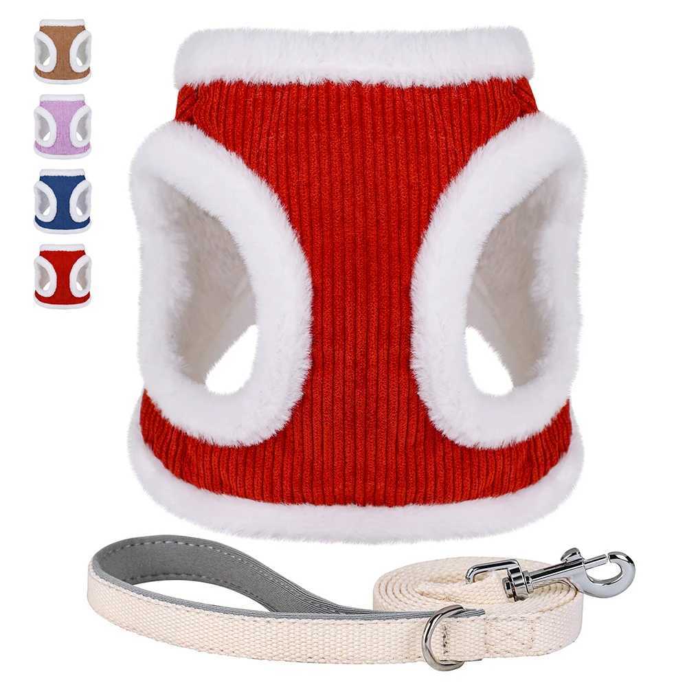 Warm Winter Dog Harness and Leash Set Soft Fur Cat Dog Vest Harness For Small Medium Dogs Cats Chihuahua French Bulldog J251110