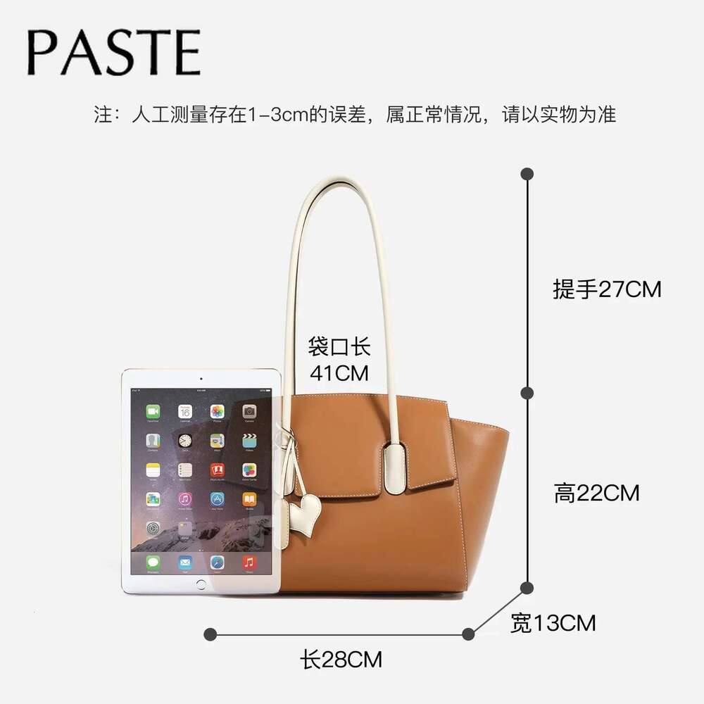 New Chic Large Trapeze Tote All-Match Denim Blue Color Split Cow Leather Women Handbag Long Handle Ladies Armpit Shoulder Bag