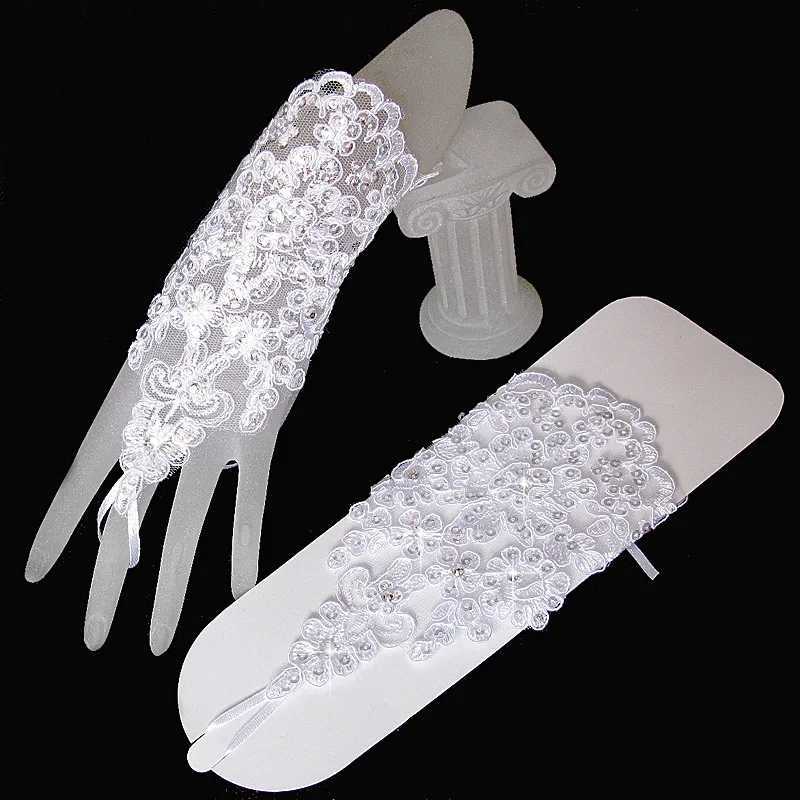Many Styles Bridal Gloves Inlaid Rhinestone Bowknot Slim Short Bridal Fingerless Gloves White Ivory Wedding Accessories L251110