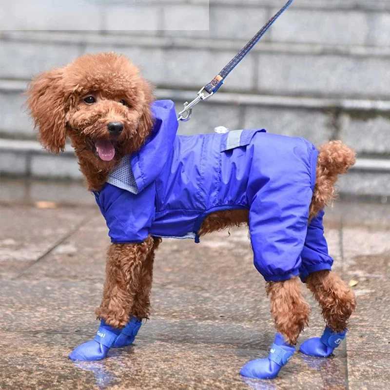 4 pieces/set of pet waterproof rain boots and non slip rubber boots used for Chihuahua outdoor shoes socks dog ankle boots pet accessories T2504010