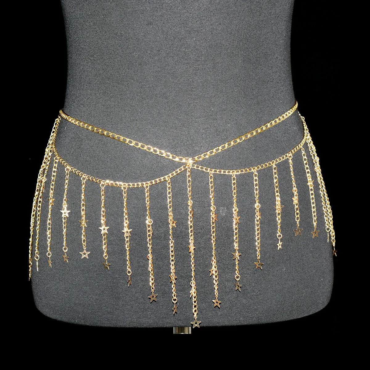 Festival Womens Metal Body Jewelry Sexy Fashion Belly Chain Tzitzit Stars Waist Chain Birthday Party Daily Wear Accessories 250409