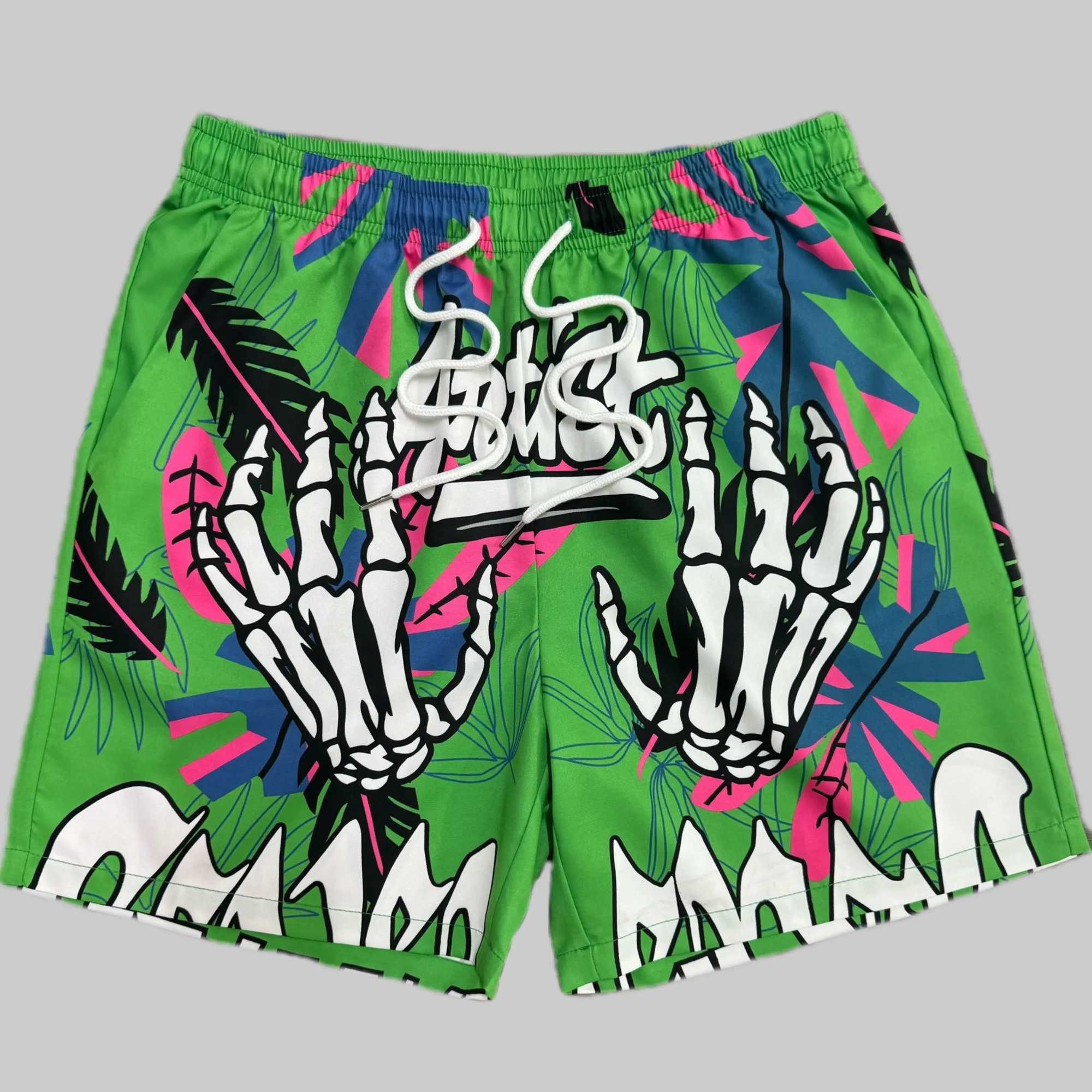Street life summer casual shorts mens childrens shorts fashionable graphic letter printing breathable quick drying oversized shorts X250410