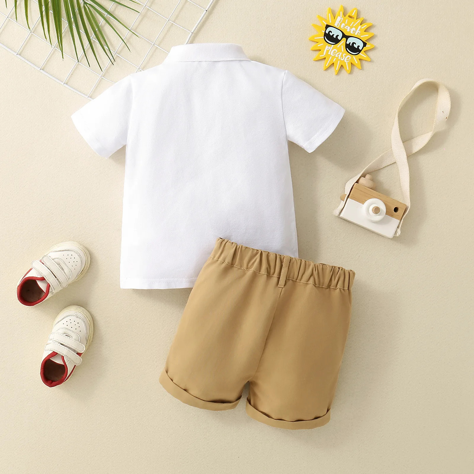 2PCS summer boys and childrens short sleeved polo shirts with button down collars skin friendly cotton shirts 250409