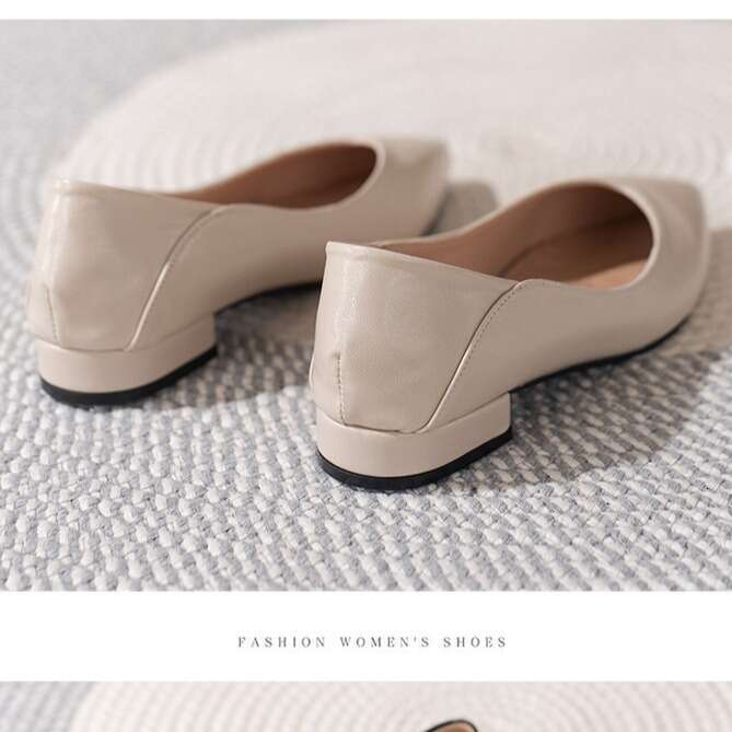 Woman Sandals Spring And Autumn Single Low Heel Versatile New Commuter Soft Leather Work Flat Shoes Women S Shallow Mouth Pointed