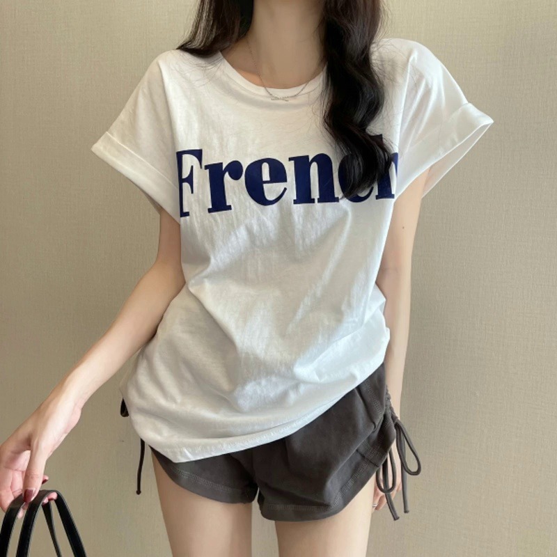 2025S Designer Women S T Shirt New Internet Celebrity Instagram Super Hot Slimming Off Shoulder Sweet Cool Short Sleeved T Shirt Loose Female Summer S