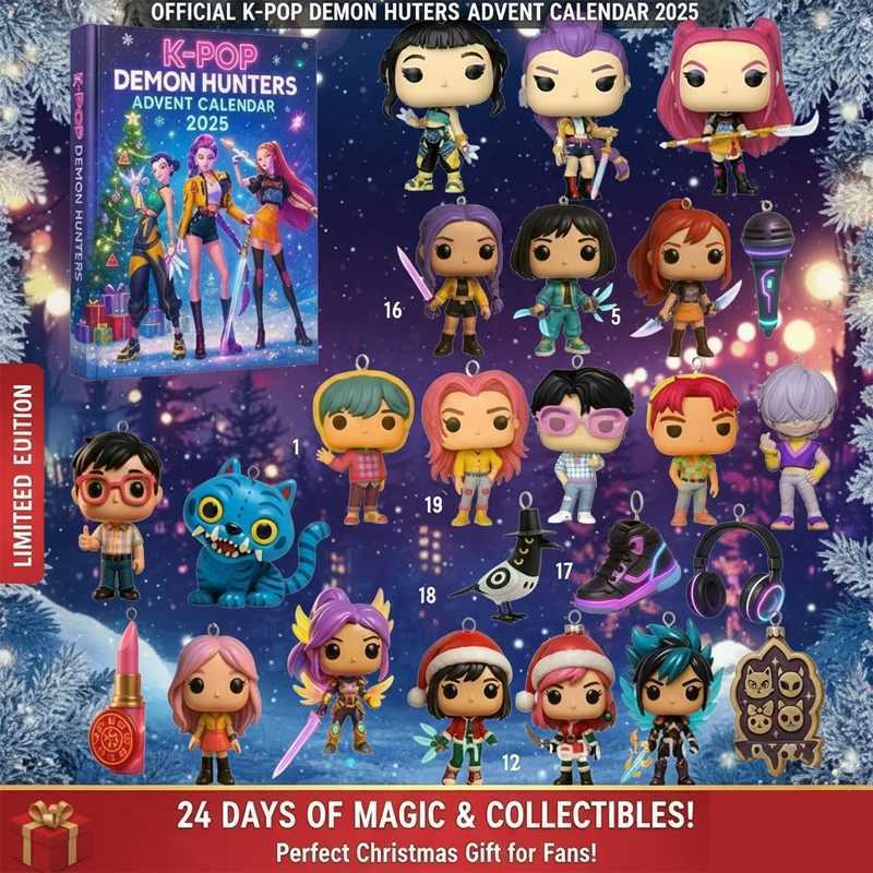 Christmas Blind Box Devil Kpop Demon Hunter KDH Premium Advent Calendar 2025 Witch Hunting Team Acrylic Pendant Toy Gift Z251110