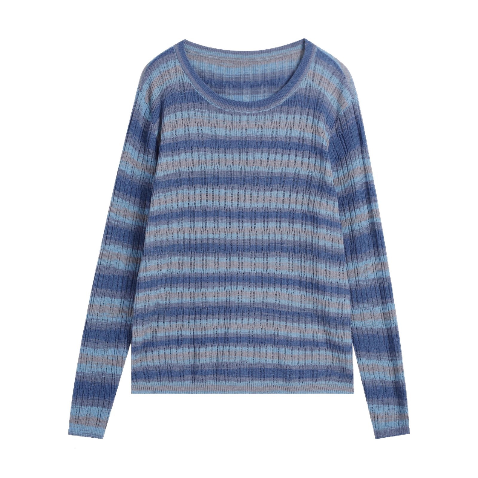 Korean designer striped knitted sweater for women in autumn and winter 2025, new fashionable and versatile, slimming and stylish base shirt and top