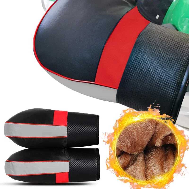 Autumn and Winter Cycling Gloves PU Material Waterproof Electric Vehicle Motorcycle Grips Thickened Cotton Gloves Spot Wholesale S25118