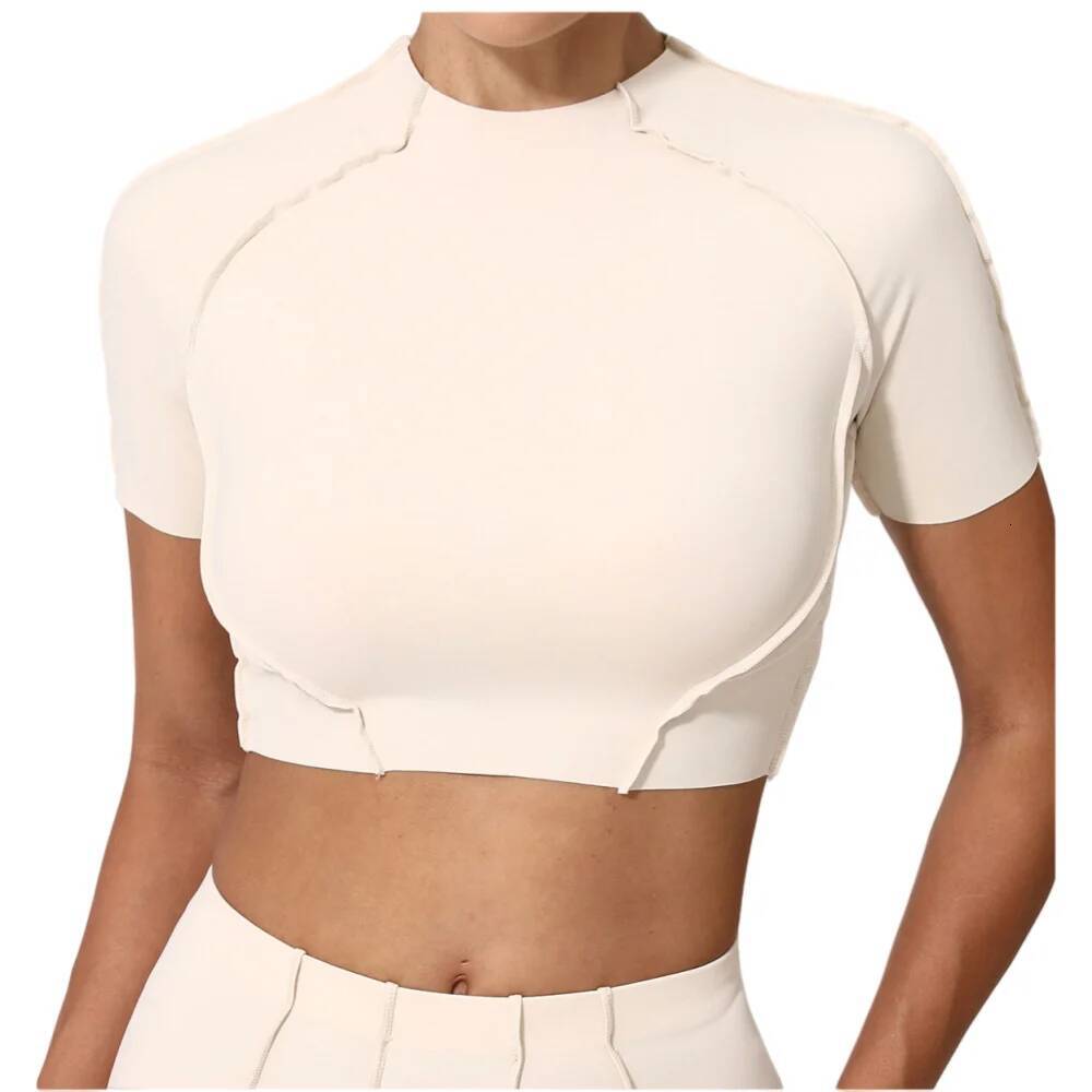 Women Slim Fit T Shirts Fitness Clothes Sleeve Yoga Shirt Gym Top Running Active Wear Sport Short Sleeved