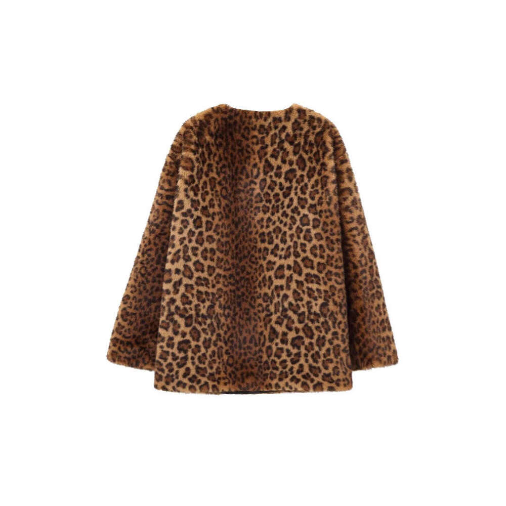 New winter fur coat Print Faux Winter Animal Women's Fashion Fur Coat Luxury