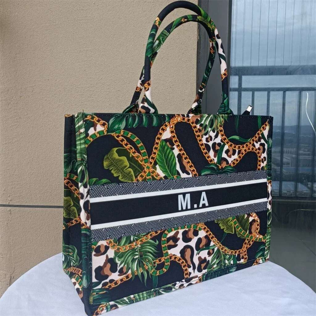 Customized Name Personalized Tote Bag Fashion Printed Large Capacity Canvas Women's Handbag