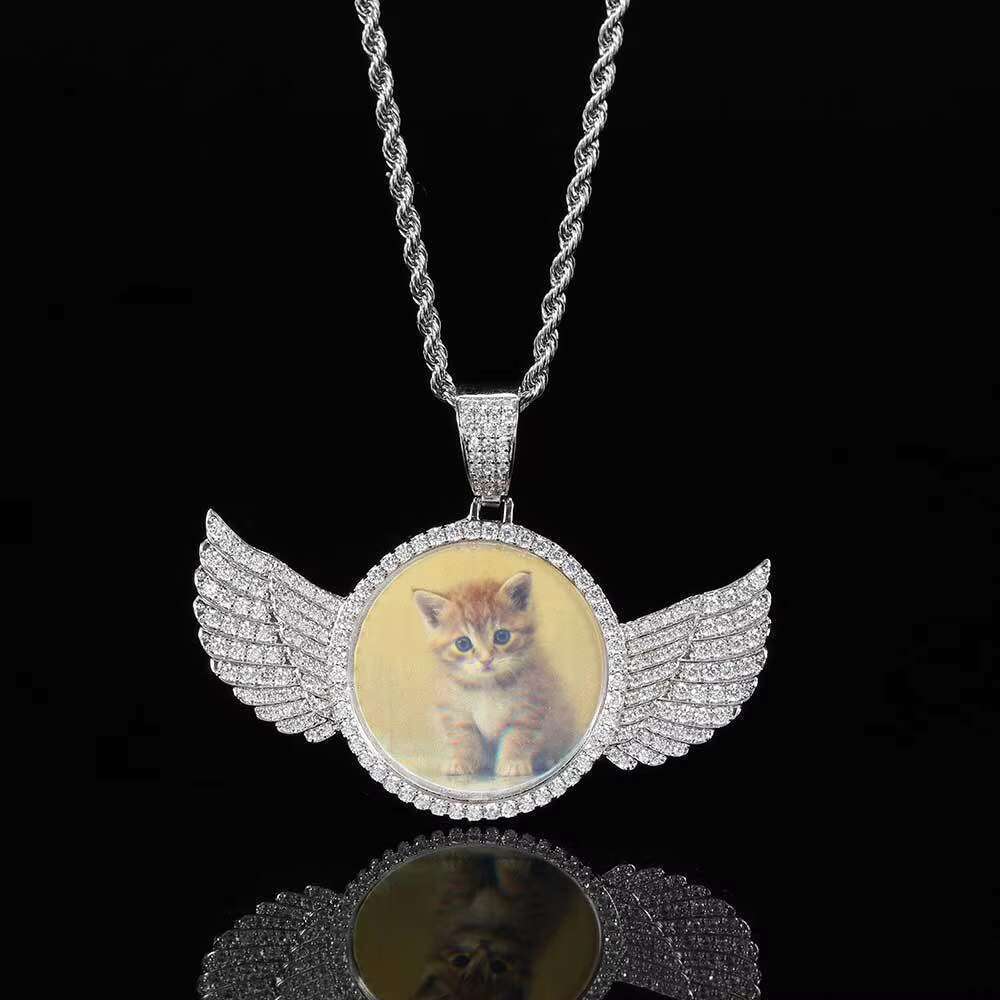 Custom Iced Out 35mm 45mm Memory Pendants Necklace Hip Hop Custom Photo Locket Picture Pendant Photo Pendant with Picture