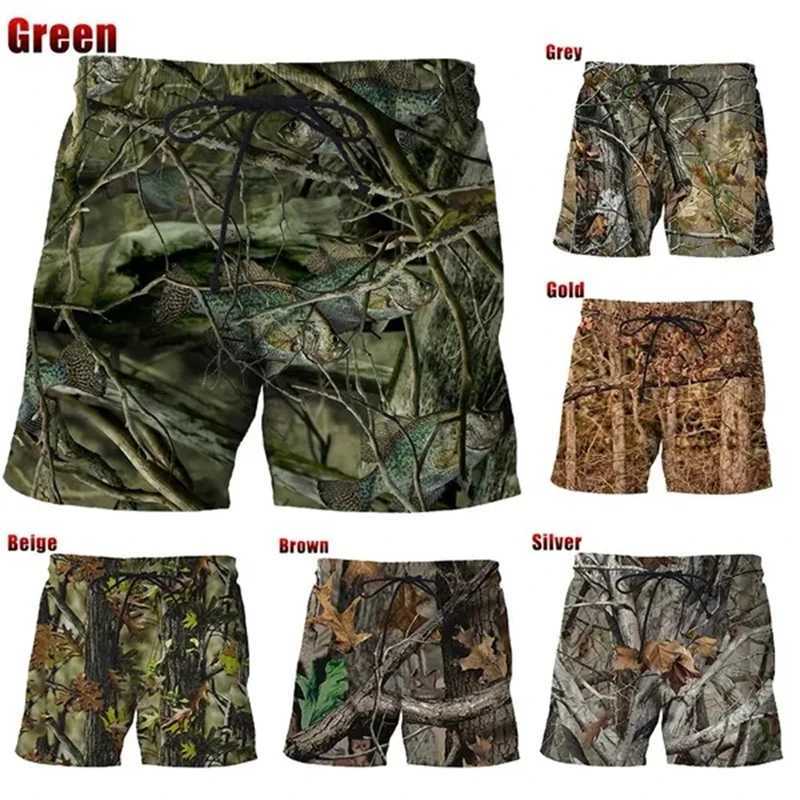 Summer New 3D Camouflage Printed Mens Shorts Fun Fashionable Casual Personalized Cool Natural Scene Beach Shorts Swimming Trunk LineW250410