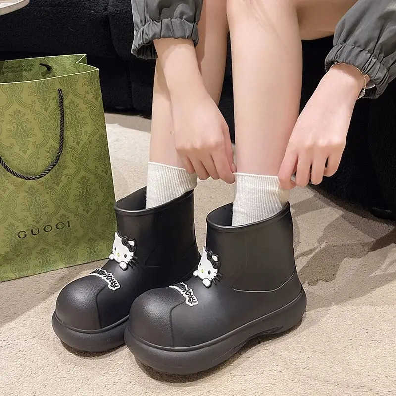 Sanrio Kawaii Hello Kitty Student Cartoon Cute Comfortable Rain Boots Waterproof Non Slip Boots Birthday Gift for Kids H251110