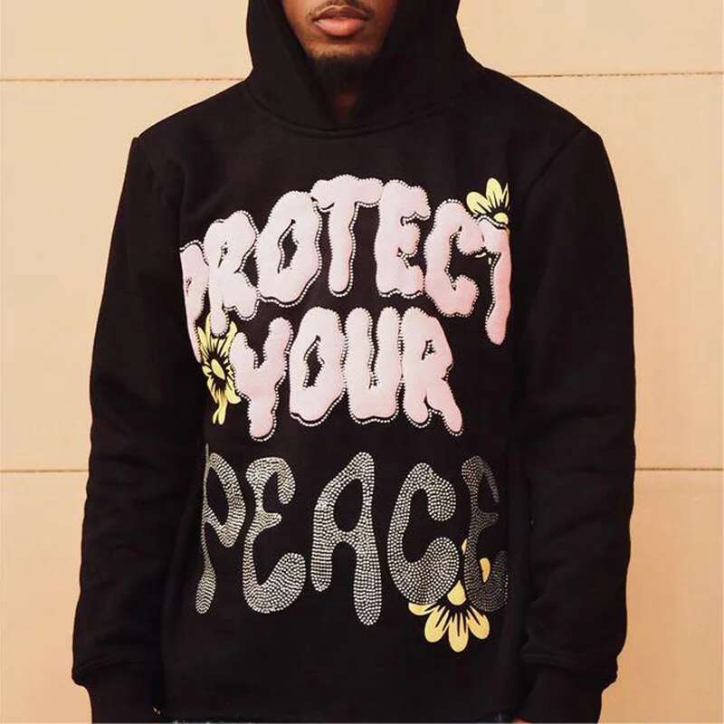 American Fashion Vintage Hip Hop Hot Dia Hoodie New Letter Print Men Women Loose Long Sleeve Personality Streetwear Top