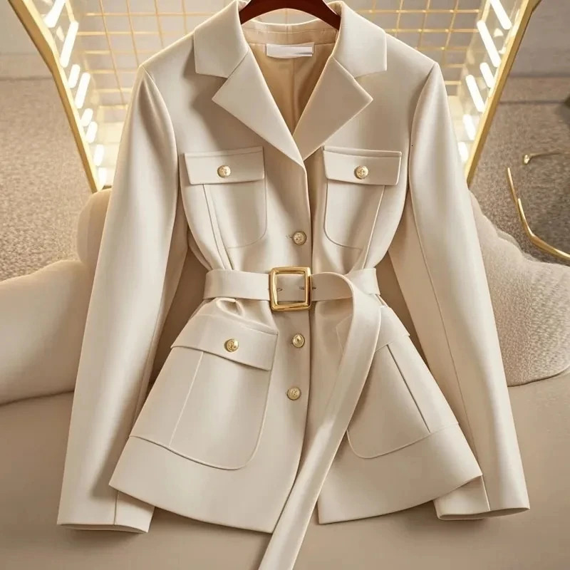 Womens Suit Jacket Spring Autumn HighEnd Temperament Ladies Blazer Coat Korean Version Fashion Versatile Lady Outerwear 251110