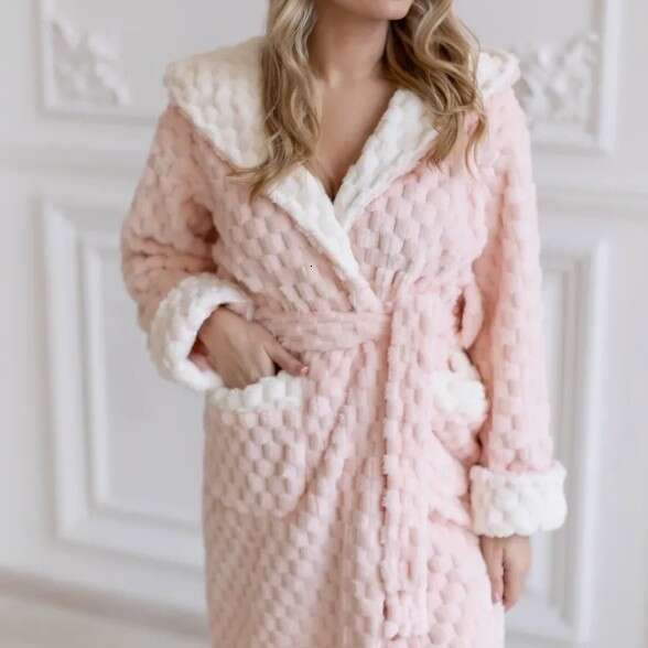 Pajamas Autumn Winter Cross-Border Fleece-Lined Thickened Furry Jumpsuit Hooded Pajamas Parent-Child Outfit