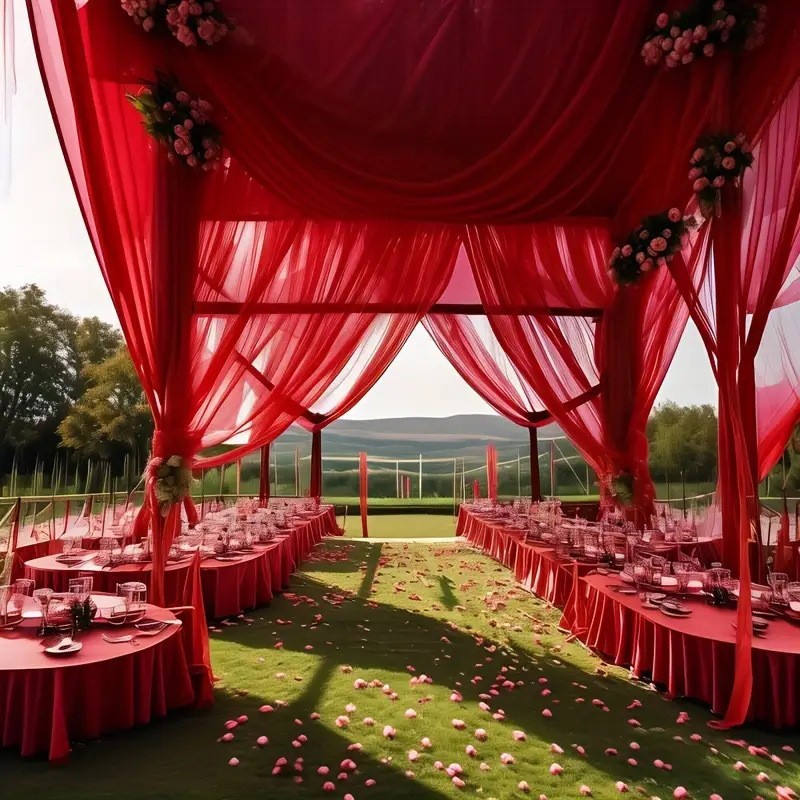 Romantic Floral Arched Backdrop for Outdoor Weddings - Elegant Wedding Party Decorations