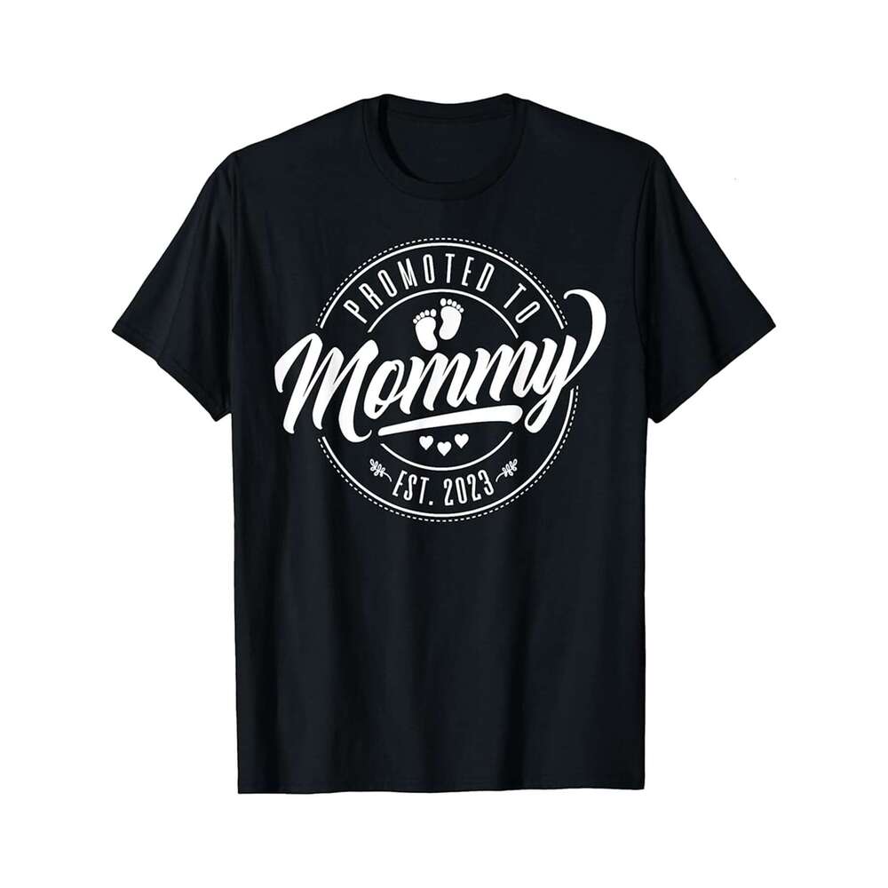 Designer T shirt Promoted To Mommy Est 2025 Heartbeat - 220g T shits