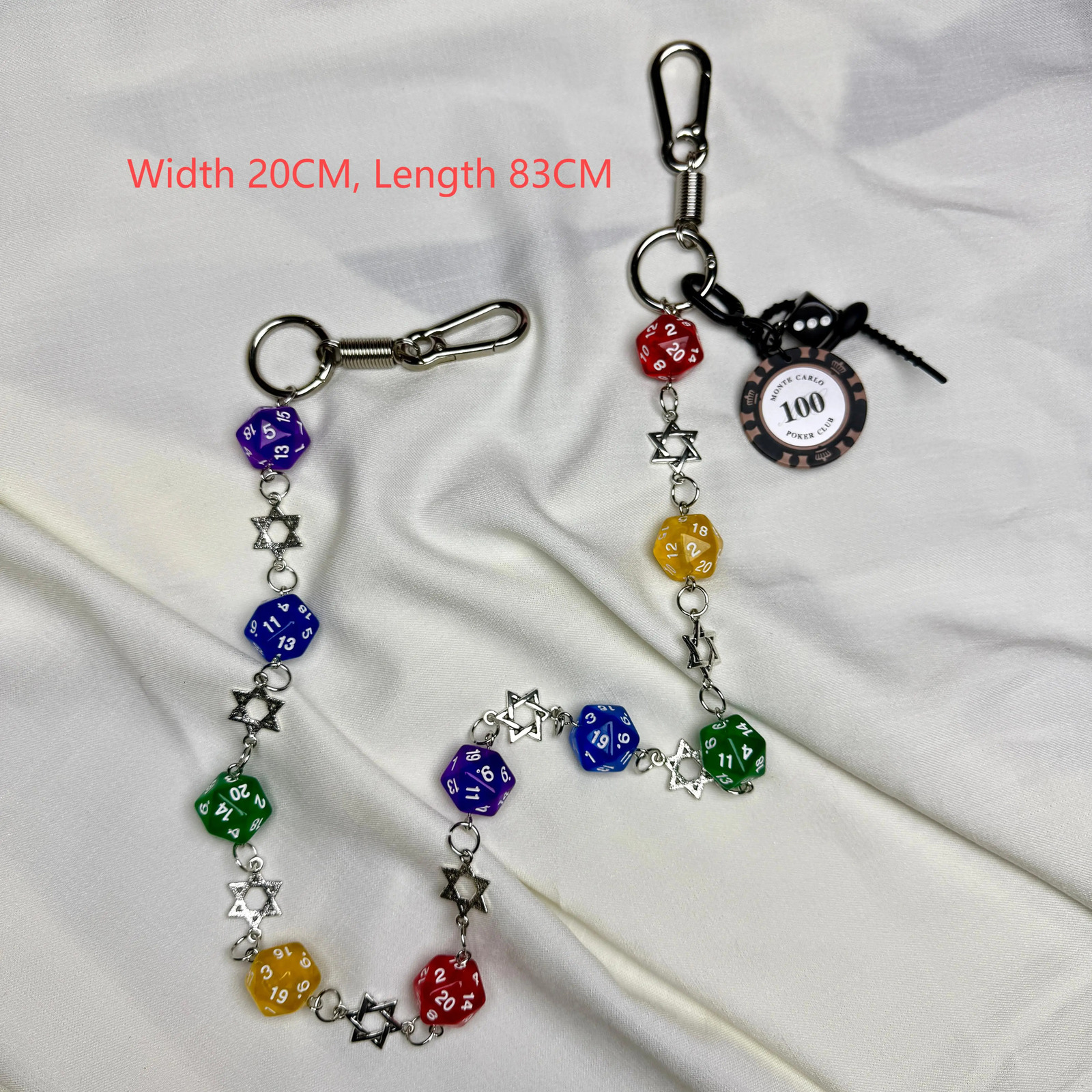 Original hiphop punk style pants chain multifaceted dice fashion version n bag pendant unisex 250410