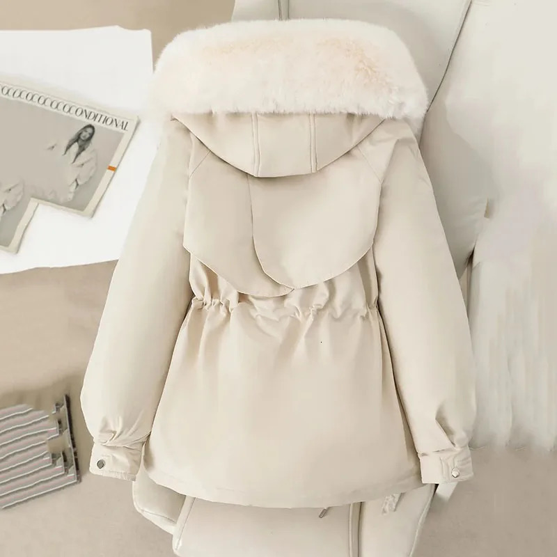 Winter Parkas Jacket Women Fashion Korean Loose Hooded Thick Warm Casual Cotton Padded Coat Female Overcoat Casual Lady Tops 251107