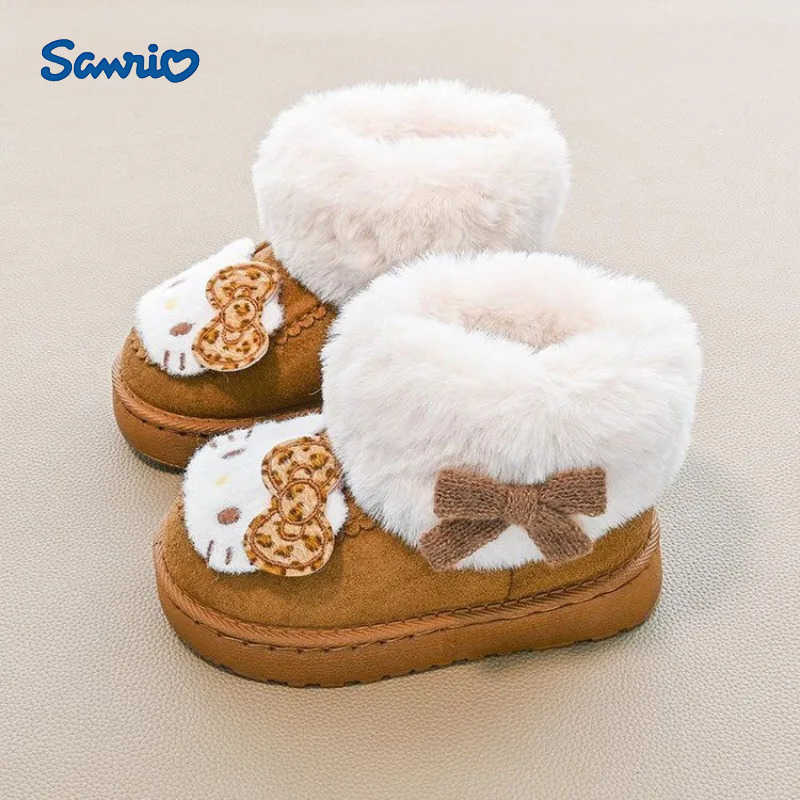 Sanrio Kawaii Hello Kitty Children Cute Cartoon Comfortable Warm Ankle Boots Students Add Cotton Anti Slip Boots Shoes for Kids H251110