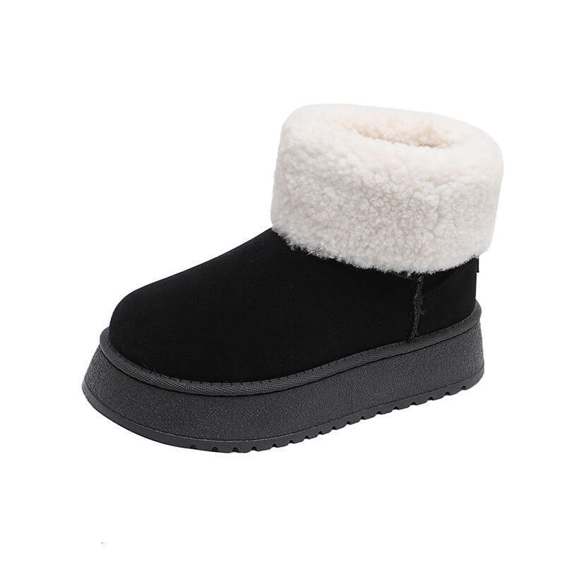 Women's Snow Winter Fleece Lined Thickened Warm Casual Versatile Cotton Outdoor Non-Slip Hiking Martin Boots DH90