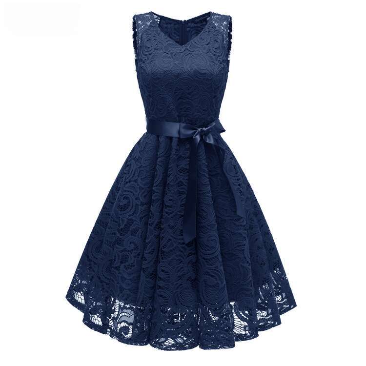 Spring Bridesmaid Hot Selg V-neck Sexy Big Swing Lace Women's Dress 2025 New Casual Fashion Trendy Clothing