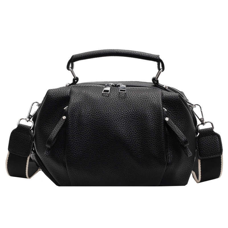 Fashion Bag Women's Bag Autumn Winter New Multi-layer Small Bag Soft Leather Wrinkle Niche Handbag Wide Strap Crossbody Bag