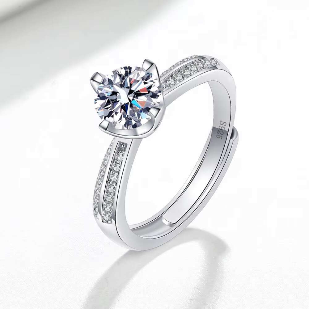 New D-color Flower Bud 1 Moissanite S925 Pure Silver Ring Factory Direct Sales 925 Jewelry Wedding Marry Ring
