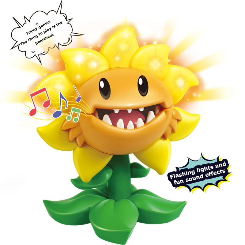 Plants vs Zombies 2 Licensed STEM Building Kit - Primal Sunflower Family Interactive Model, Multiplayer Game Bulk Stock Birthday Gift