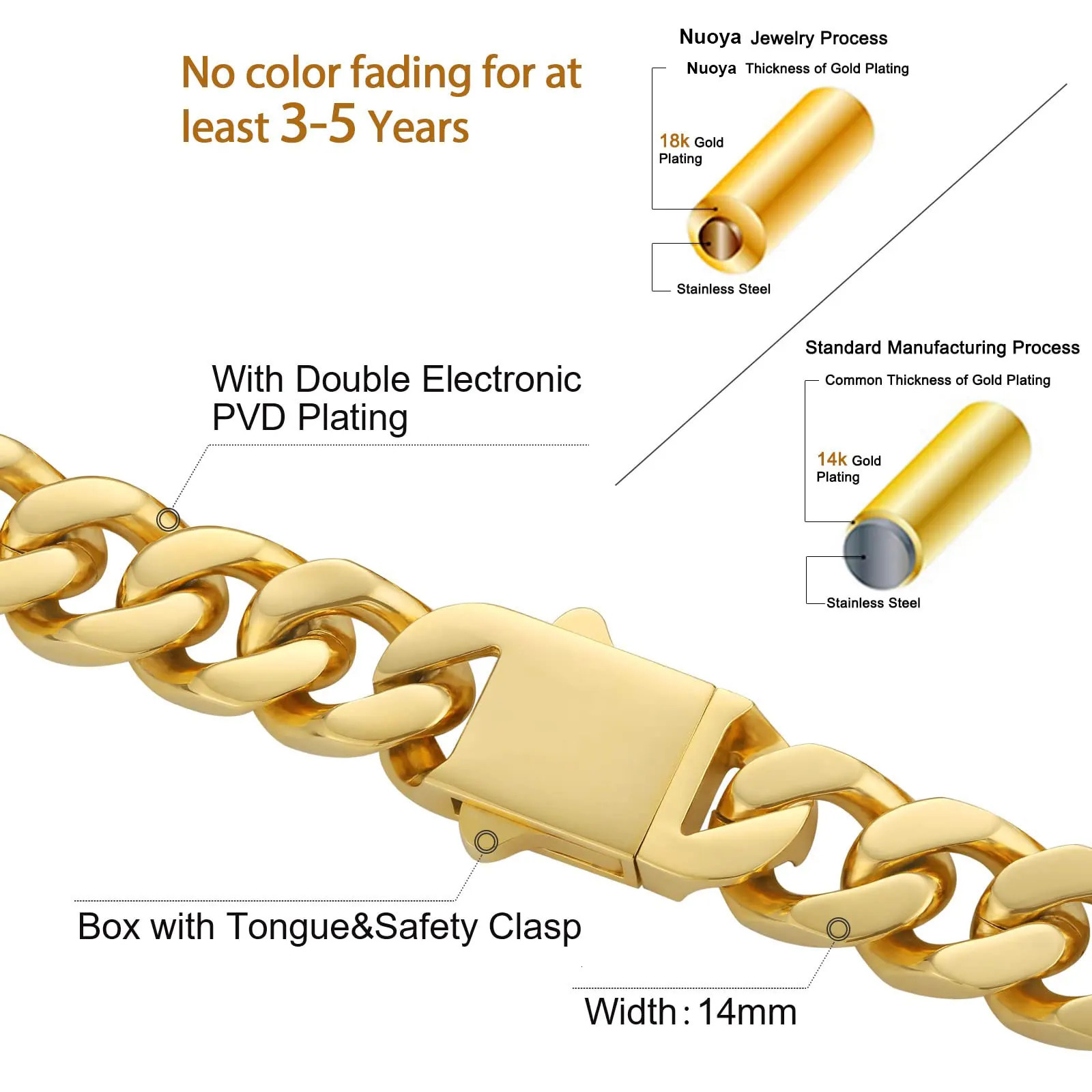 11mm/1m Hip Hop Jewelry 18k Plated Gold Stainless Steel Miami Cuban Bracelet Custom Cuban Link Bracelet Men 250408